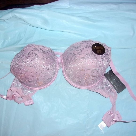 Youmita 36B Seafog Metallic Lace Bra & Large Metallic Lace Hipster Set NWT - Picture 2 of 10